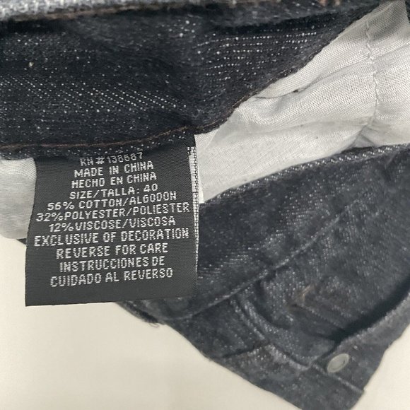 Mens Jeanetix Black Dress Jeans Sz 38 X 31 Tapered Leg Comfort Fit - Picture 6 of 11